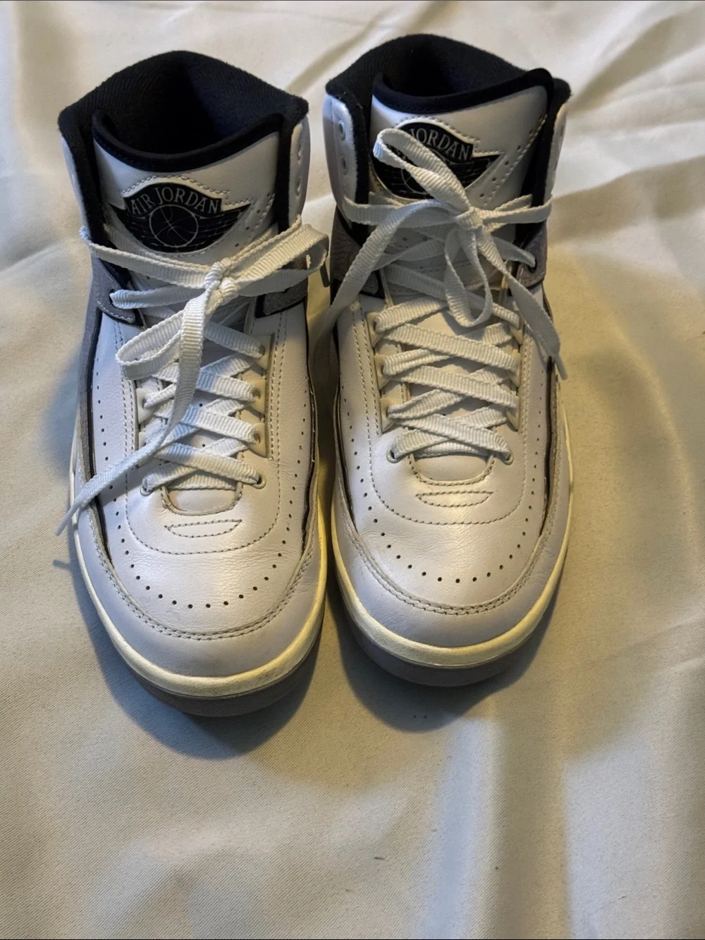 Jordan men White and Black Mid-Top Sneakers